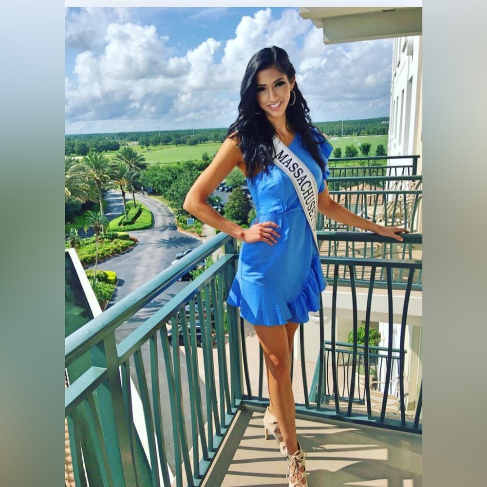 Bardot Elegant Blue Ruffle Hem Dress